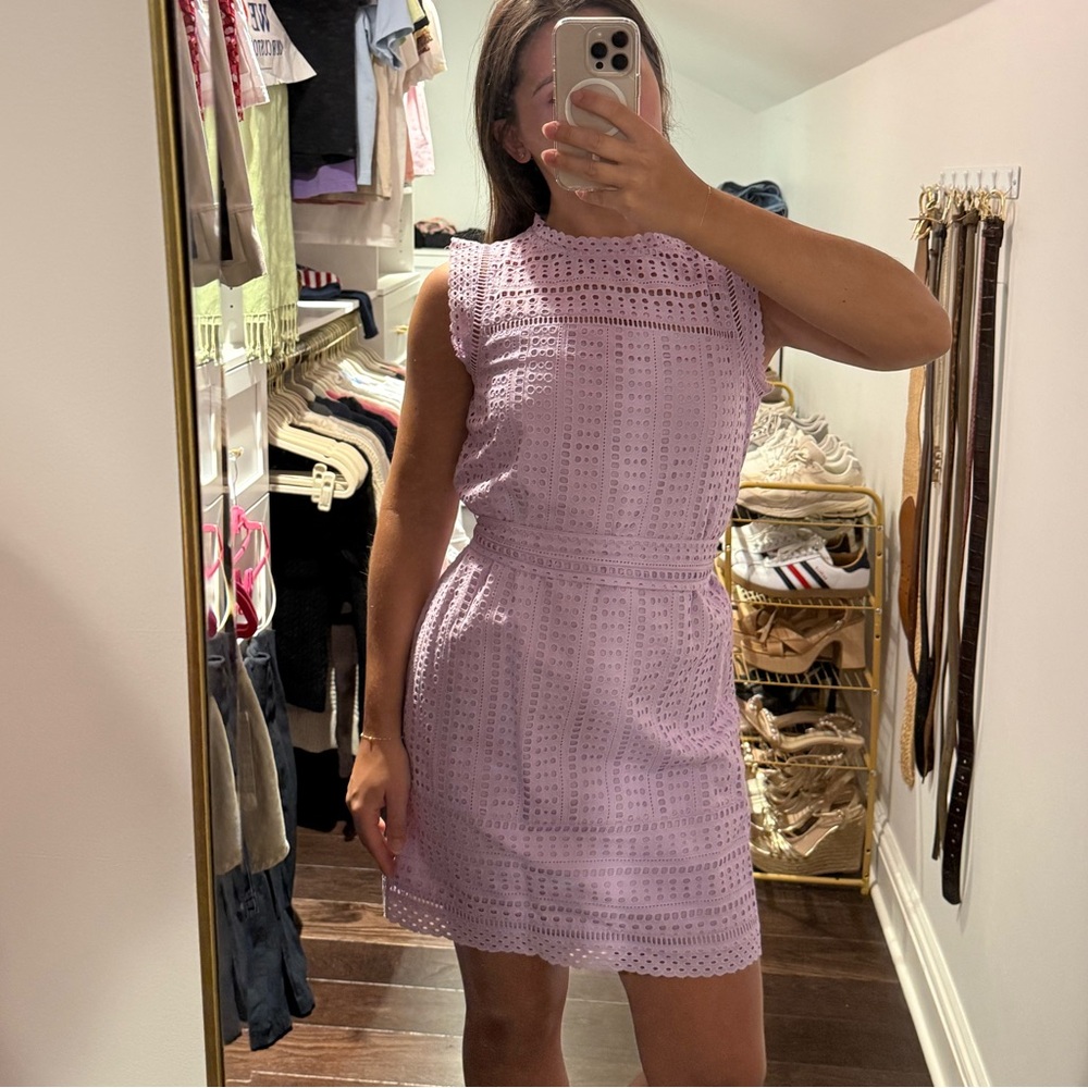 Banana Republic Lavender Eyelet Mini Dress